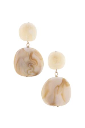 Acetate Resin Double Circle Earrings – Earth Tones