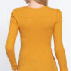 V-Neck Placket Thermal Top – Long Sleeve Deep Mustard