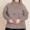 Plus-Size Buttery Soft Turtleneck Sweater – Two-Tone High-Low Hem