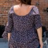 Plus Size Tiny Floral Square-Neck Top – Midnight