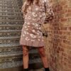 Leopard-Print Knit Mini Skirt with Ruffled Hem