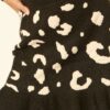 Leopard-Print Knit Mini Skirt with Ruffled Hem – Black