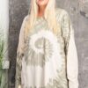 Plus Size Long-Sleeve Spiral Tie-Dye Knit Top – Faded Sage