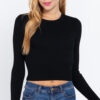 Open Back Long-Sleeve Sweater Top – Black