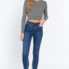 Open-Back Long Sleeve Sweater Top – Sage