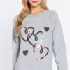 Sequins French Terry Pullover Top – Heather Grey