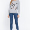 Sequins French Terry Pullover Top – Heather Grey