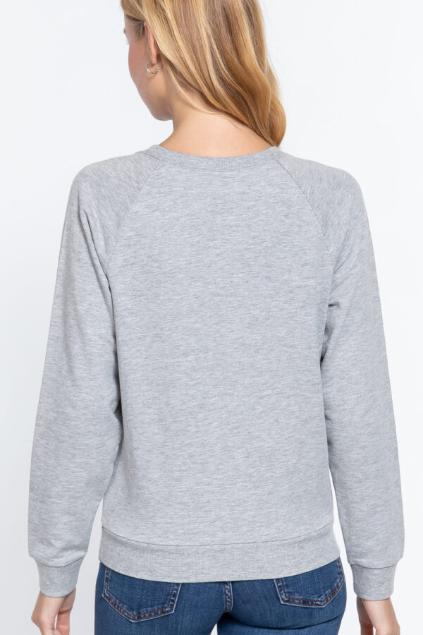 Sequins French Terry Pullover Top – Heather Grey