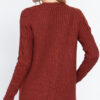 Open-Front Long Sleeve Sweater Cardigan – Brick