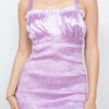 Smocked Mini Dress with Square Back Cutout – Ice Lavender