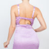 Smocked Mini Dress with Square Back Cutout – Ice Lavender