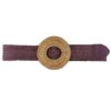 Round Straw-Buckle Belt – Beige, Magenta, Camel, Mauve, Olive