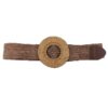 Round Straw-Buckle Belt – Beige, Magenta, Camel, Mauve, Olive