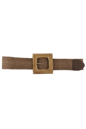 Square Straw Buckle Belt – Woven Buckle, Colorful Choices