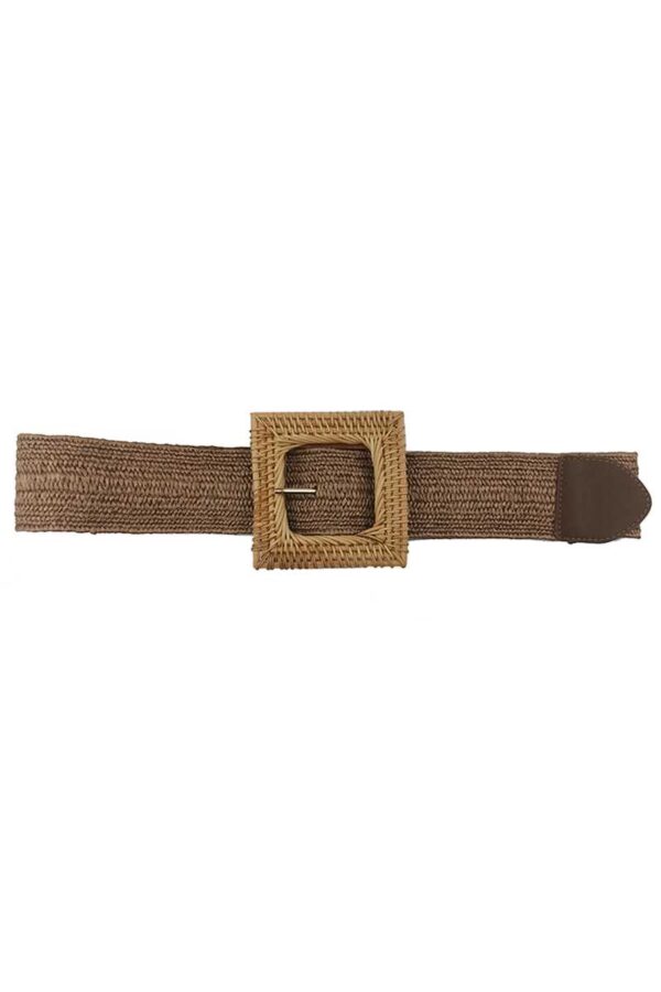 Square Straw Buckle Belt – Woven Buckle, Colorful Choices