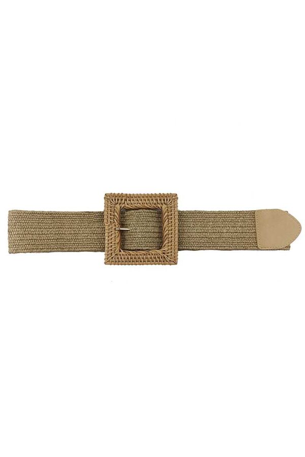 Square Straw Buckle Belt – Woven Buckle, Colorful Choices