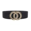 Double Circle Chain Belt with Rhinestone Trim