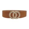 Double Circle Chain Belt with Rhinestone Trim
