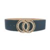 Double Circle Chain Belt with Rhinestone Trim