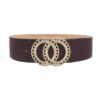 Double Circle Chain Belt with Rhinestone Trim