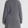 Boucl Cowl-Neck Sweater Dress – Charcoal (Plus Size)