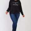 Plus Size Black ‘Monday Sunday’ Print Relaxed Sweatshirt