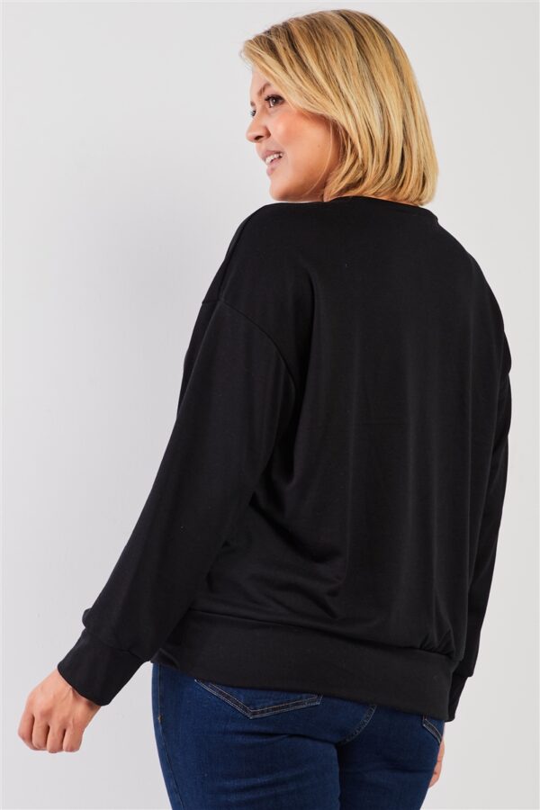 Plus Size Black ‘Monday Sunday’ Print Relaxed Sweatshirt