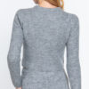 Long Sleeve Crewneck Sweater Top – Heather Grey