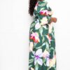 Puff Sleeve Button-Front Dress – Plus Size Olive Multi