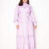 Plus Size Belted Shirt Dress with Ruffle Detail – Violet