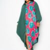 Plus Size Print Drapy Shirt Maxi Dress – Teal Multi