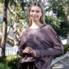 Long-Sleeve Cut-Out Sweater with Strap Detail – Cocoa