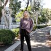 Long-Sleeve Cut-Out Sweater with Strap Detail – Cocoa