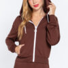 French Terry Fleece Jacket – Sepia Zip Hoodie