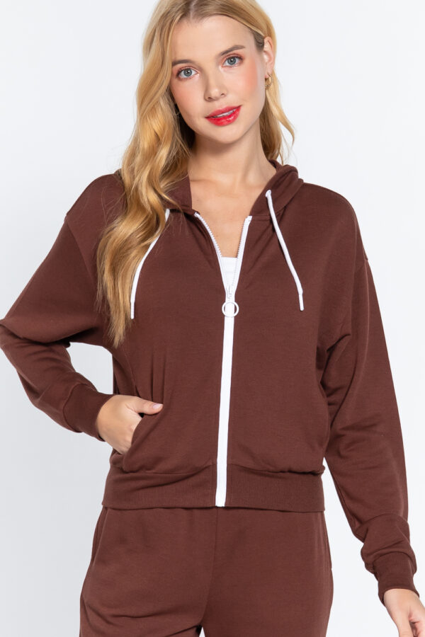 French Terry Fleece Jacket – Sepia Zip Hoodie