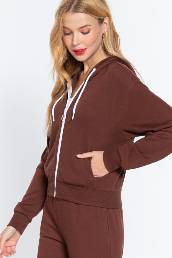French Terry Fleece Jacket – Sepia Zip Hoodie