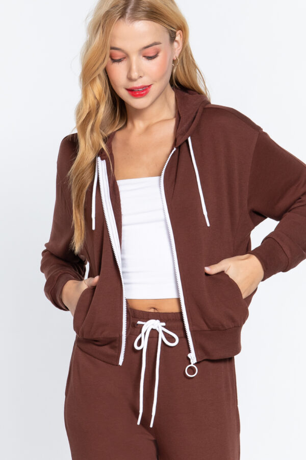 French Terry Fleece Jacket – Sepia Zip Hoodie