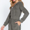 Terry Towelling Hoodie Jacket – Olive Zip-Up