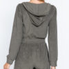 Terry Towelling Hoodie Jacket – Olive Zip-Up