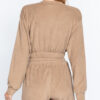 Terry Toweling Long-Sleeve Top with Elastic Hem – Mocha