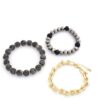 U-Link Stone Beaded Bracelet Set – Navy & Multi