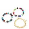 U-Link Stone Beaded Bracelet Set – Navy & Multi