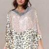 Multi Print Oversized V-Neck Tunic – Cream