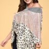 Multi Print Oversized V-Neck Tunic – Cream