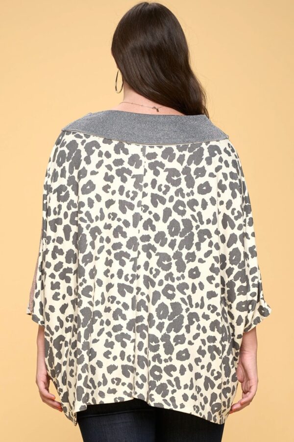 Multi Print Oversized V-Neck Tunic – Cream
