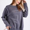 Terry Knit Loose-Fit Pullover in Faded Denim