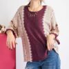 Multi-Color Thread Sweater – Boat Neck in Faded Plum