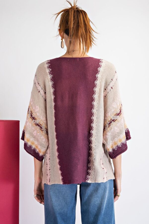 Multi-Color Thread Sweater – Boat Neck in Faded Plum