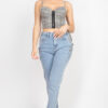 Sweetheart Plaid Crop Top with Hook & Eye Detail