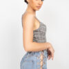 Sweetheart Plaid Crop Top with Hook & Eye Detail